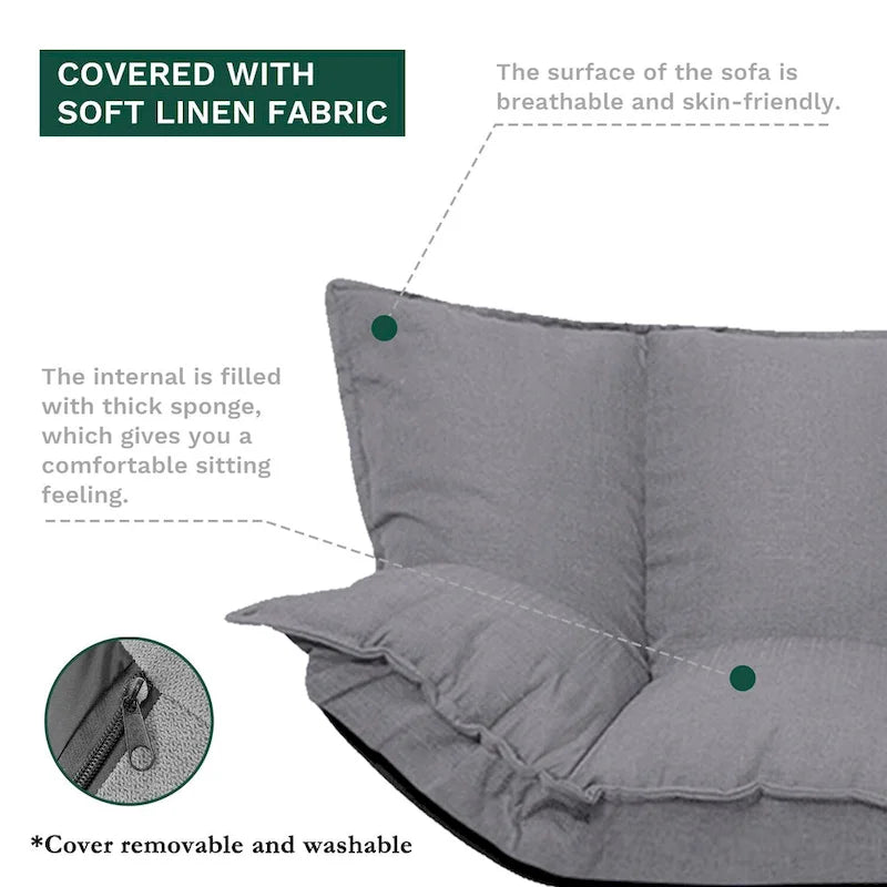 Modernes bequemes Lazy-Sofa, niedliche Futon-Sets, verstellbares Schlafsofa
