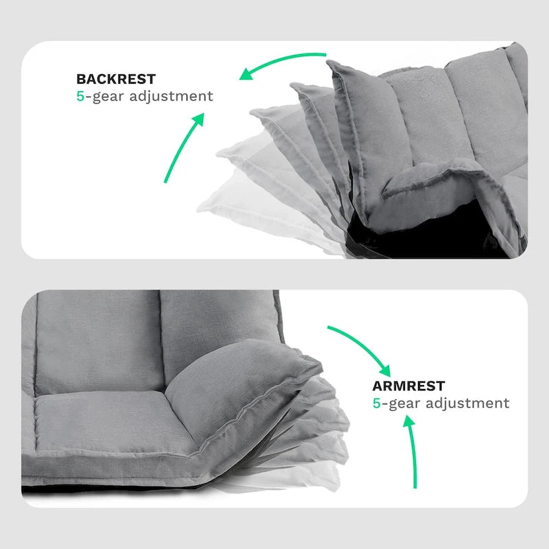 Modernes bequemes Lazy-Sofa, niedliche Futon-Sets, verstellbares Schlafsofa