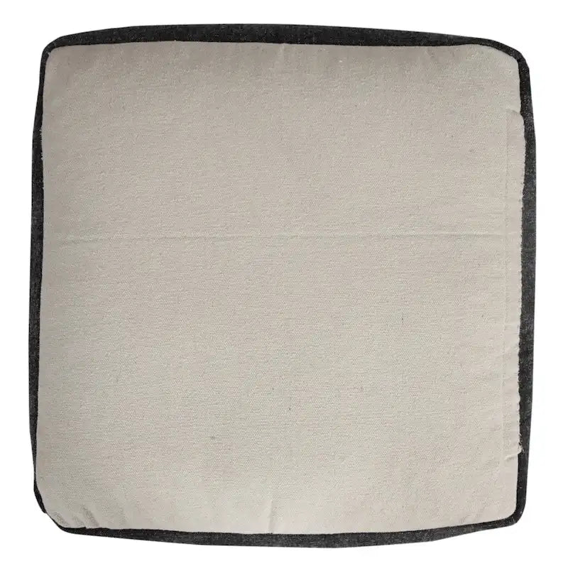 Pouf noir HomeRoots 18 en 100 % coton