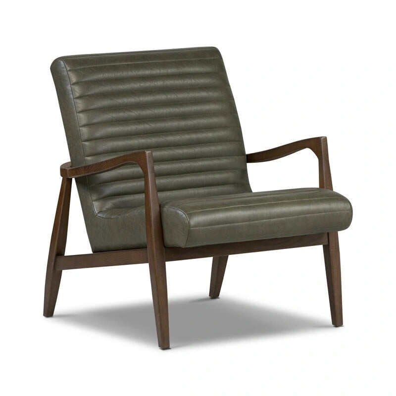 Poltrona lounge Rowan di Poly & Bark — vera pelle italiana pieno fiore