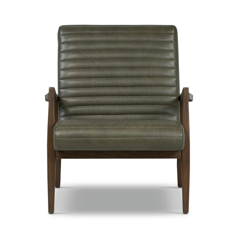 Poltrona lounge Rowan di Poly & Bark — vera pelle italiana pieno fiore