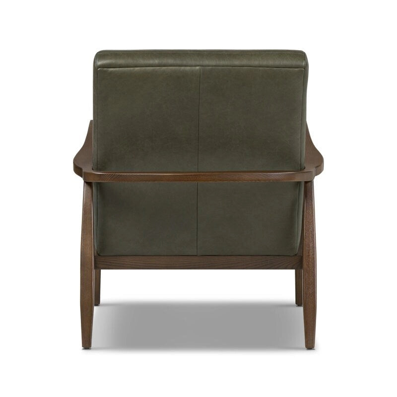 Poltrona lounge Rowan di Poly & Bark — vera pelle italiana pieno fiore