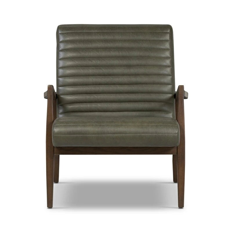 Poltrona lounge Rowan di Poly & Bark — vera pelle italiana pieno fiore