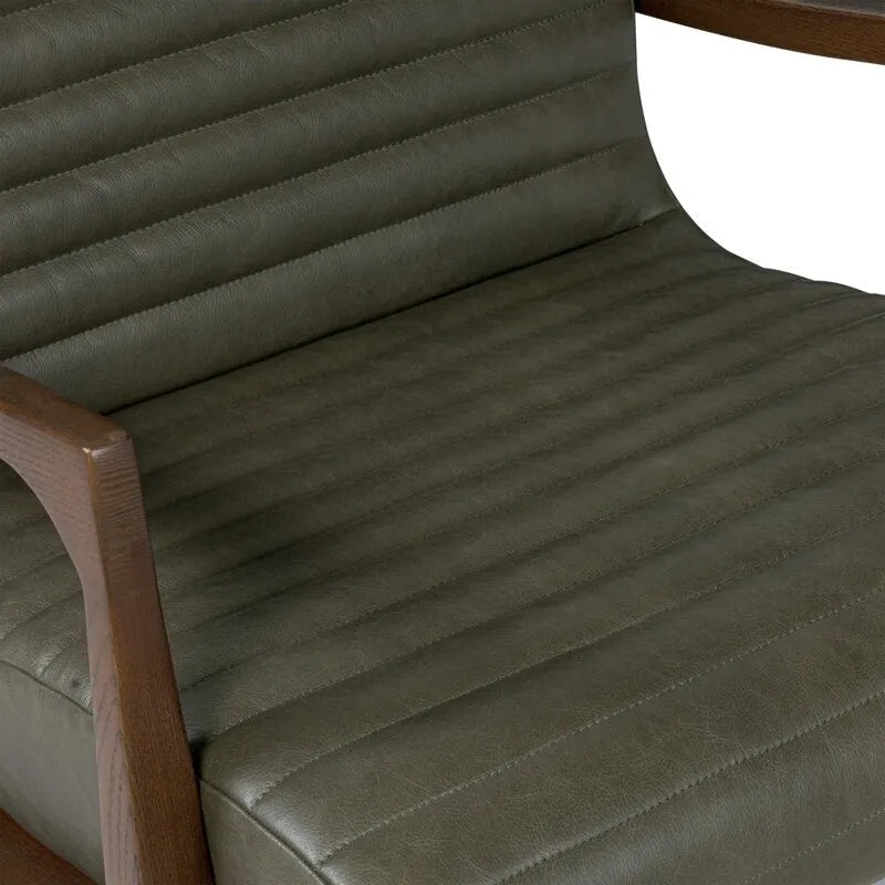 Poltrona lounge Rowan di Poly & Bark — vera pelle italiana pieno fiore