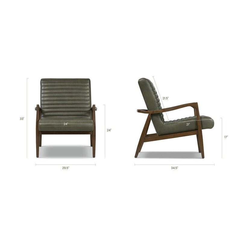 Poltrona lounge Rowan di Poly & Bark — vera pelle italiana pieno fiore