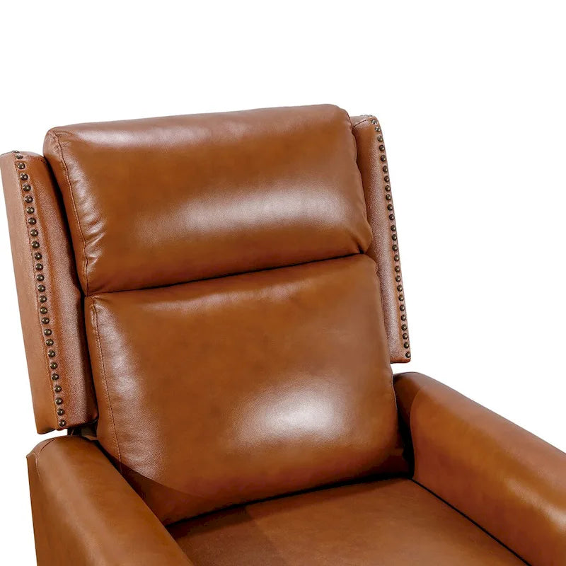 COZYMAN verstellbarer Relaxsessel aus echtem Leder mit Push-Back-Funktion und bequemen Armlehnen für das Wohnzimmer