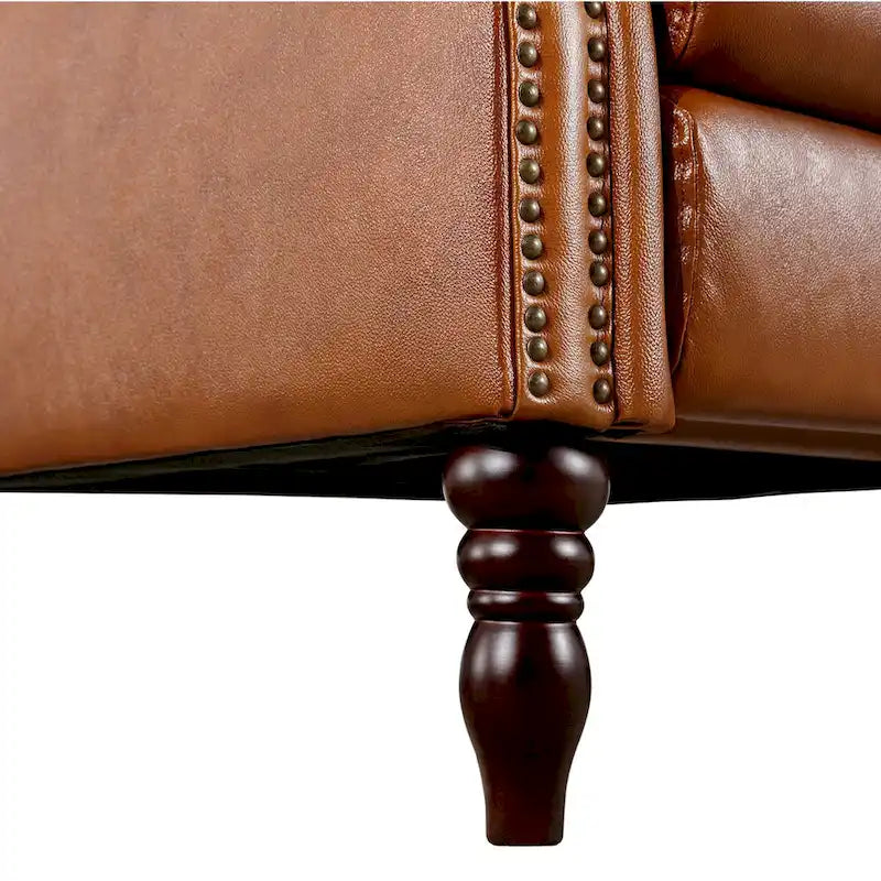 COZYMAN verstellbarer Relaxsessel aus echtem Leder mit Push-Back-Funktion und bequemen Armlehnen für das Wohnzimmer