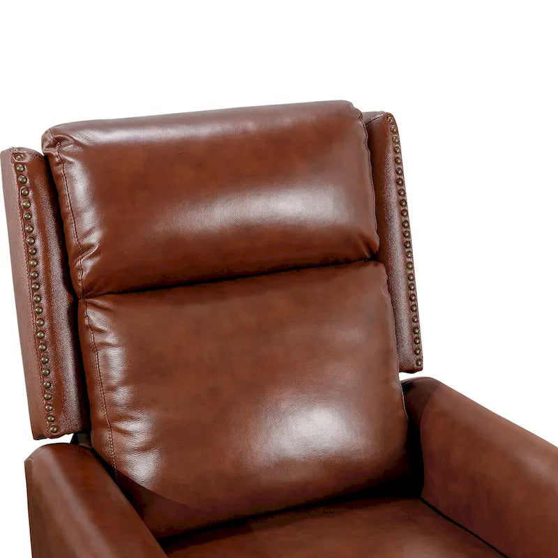 COZYMAN verstellbarer Relaxsessel aus echtem Leder mit Push-Back-Funktion und bequemen Armlehnen für das Wohnzimmer