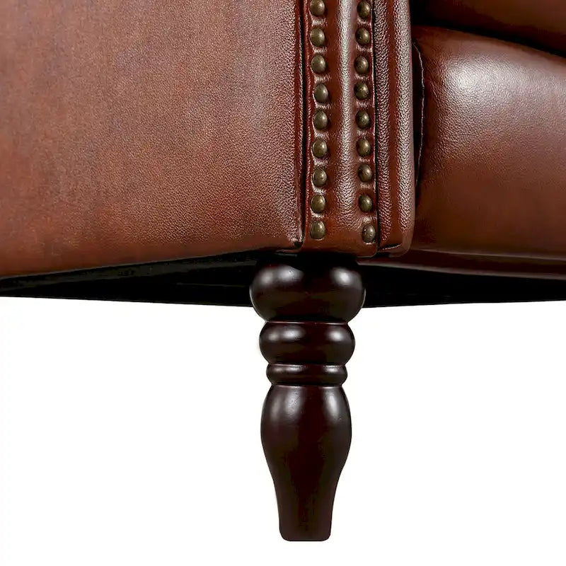COZYMAN verstellbarer Relaxsessel aus echtem Leder mit Push-Back-Funktion und bequemen Armlehnen für das Wohnzimmer