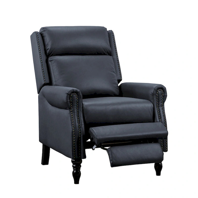 COZYMAN verstellbarer Relaxsessel aus echtem Leder mit Push-Back-Funktion und bequemen Armlehnen für das Wohnzimmer