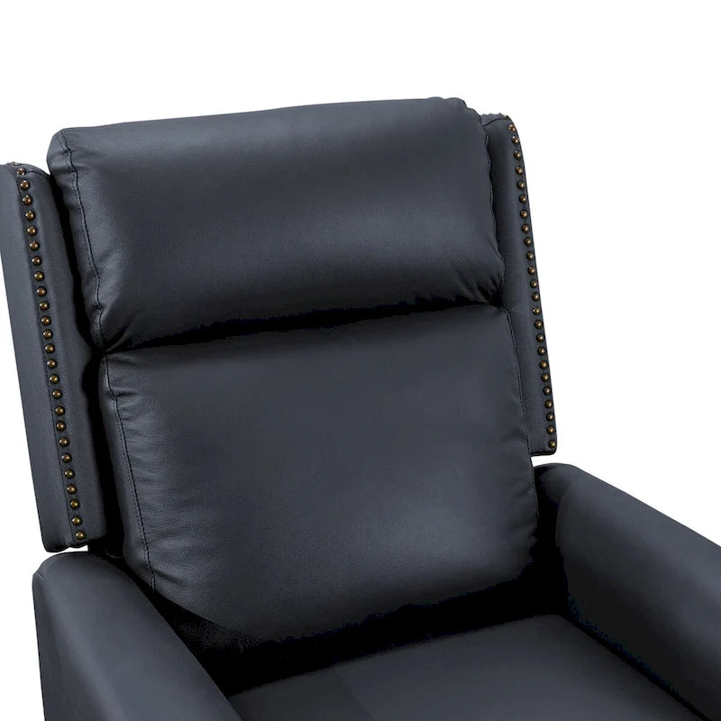 COZYMAN verstellbarer Relaxsessel aus echtem Leder mit Push-Back-Funktion und bequemen Armlehnen für das Wohnzimmer