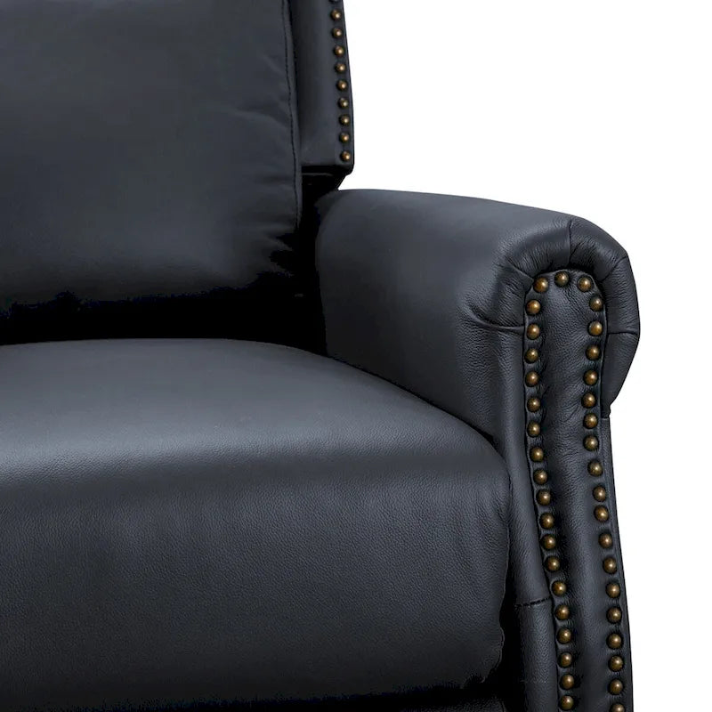 COZYMAN verstellbarer Relaxsessel aus echtem Leder mit Push-Back-Funktion und bequemen Armlehnen für das Wohnzimmer