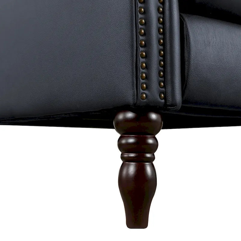 COZYMAN verstellbarer Relaxsessel aus echtem Leder mit Push-Back-Funktion und bequemen Armlehnen für das Wohnzimmer