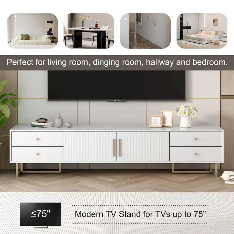 Moderner TV-Ständer, über 65 Zoll, mit Stauraum für das Wohnzimmer