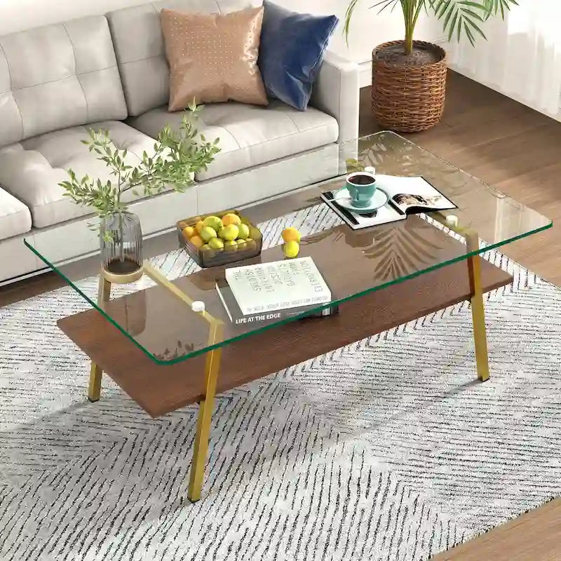 38.58 Zoll rechteckiger Couchtisch mit modernem Design