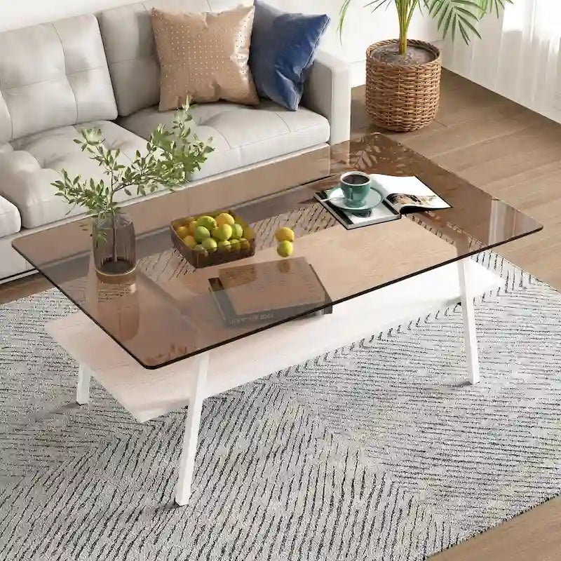 38.58 Zoll rechteckiger Couchtisch mit modernem Design