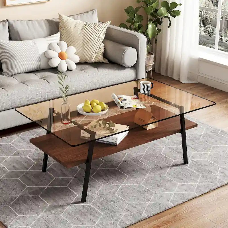 38.58 Zoll rechteckiger Couchtisch mit modernem Design
