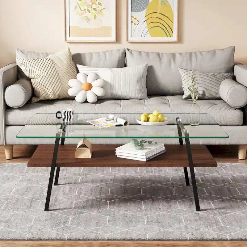 38.58 Zoll rechteckiger Couchtisch mit modernem Design