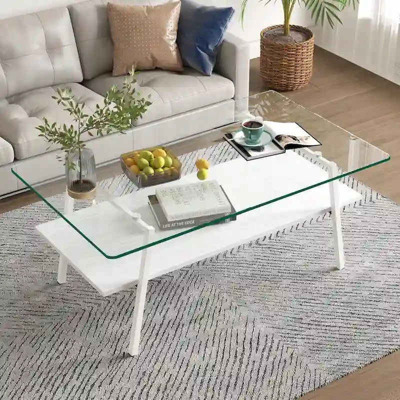 38.58 Zoll rechteckiger Couchtisch mit modernem Design