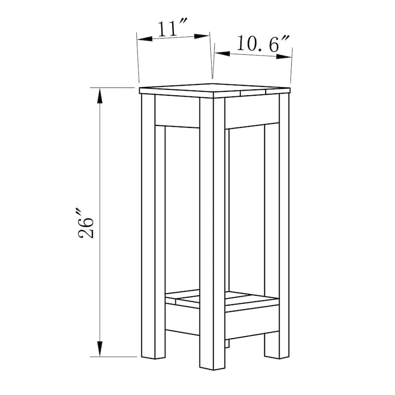 Rustikaler Beistelltisch aus Massivholz im Landhausstil, Sofatisch – 11 W x 26 H