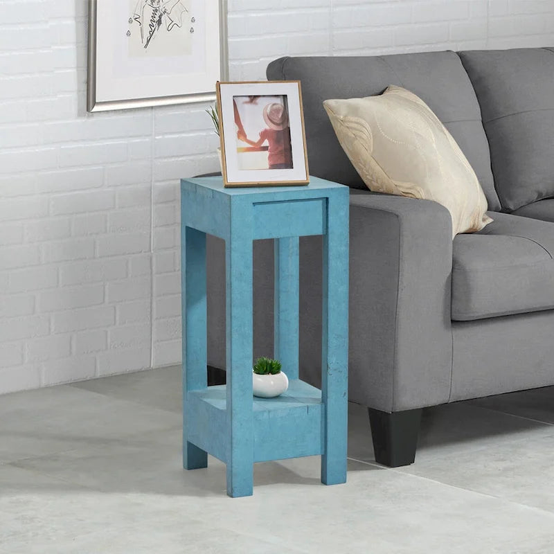 Rustikaler Beistelltisch aus Massivholz im Landhausstil, Sofatisch – 11 W x 26 H