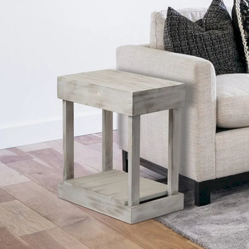Rustikaler Beistelltisch aus Massivholz im Landhausstil, Sofatisch – 11 W x 26 H