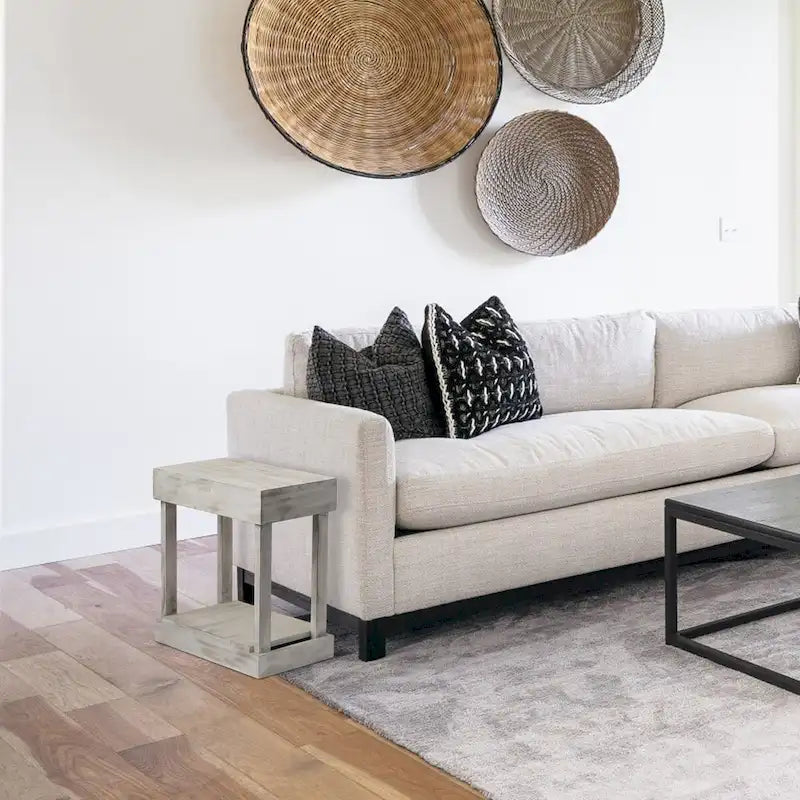 Rustikaler Beistelltisch aus Massivholz im Landhausstil, Sofatisch – 11 W x 26 H