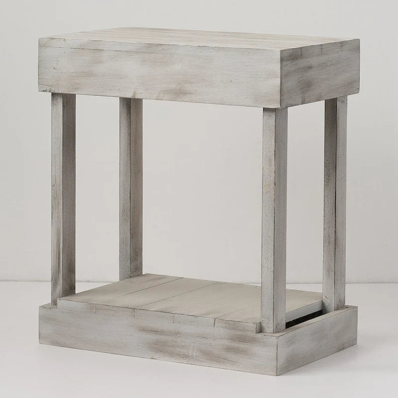Rustikaler Beistelltisch aus Massivholz im Landhausstil, Sofatisch – 11 W x 26 H