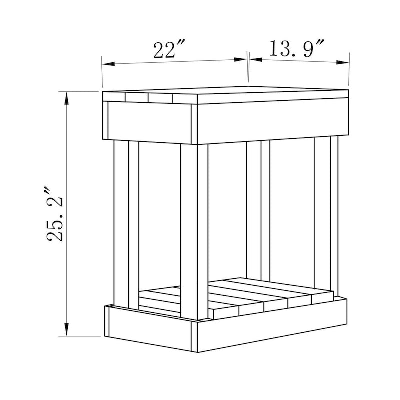 Rustikaler Beistelltisch aus Massivholz im Landhausstil, Sofatisch – 11 W x 26 H