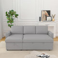 85 3-Sitzer-Schlafsofa mit Stauraum und Récamiere, Zugband und Kupfernägeln