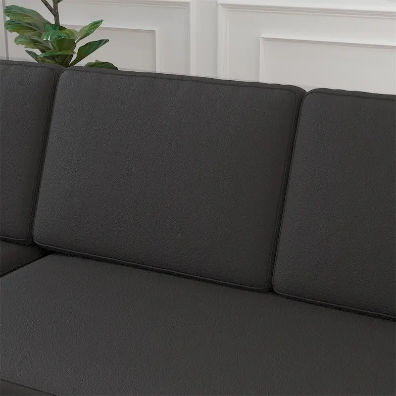 85 3-Sitzer-Schlafsofa mit Stauraum und Récamiere, Zugband und Kupfernägeln