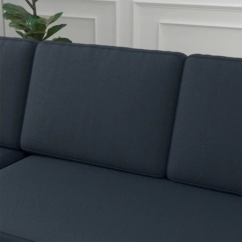 85 3-Sitzer-Schlafsofa mit Stauraum und Récamiere, Zugband und Kupfernägeln