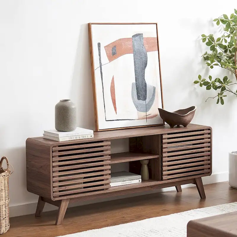 Mopio Ensley 59 moderner hoher TV-Ständer im Mid-Century-Stil