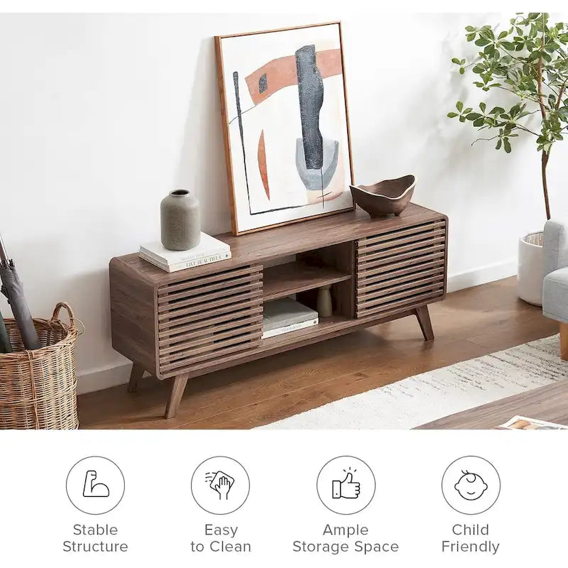 Mopio Ensley 59 moderner hoher TV-Ständer im Mid-Century-Stil