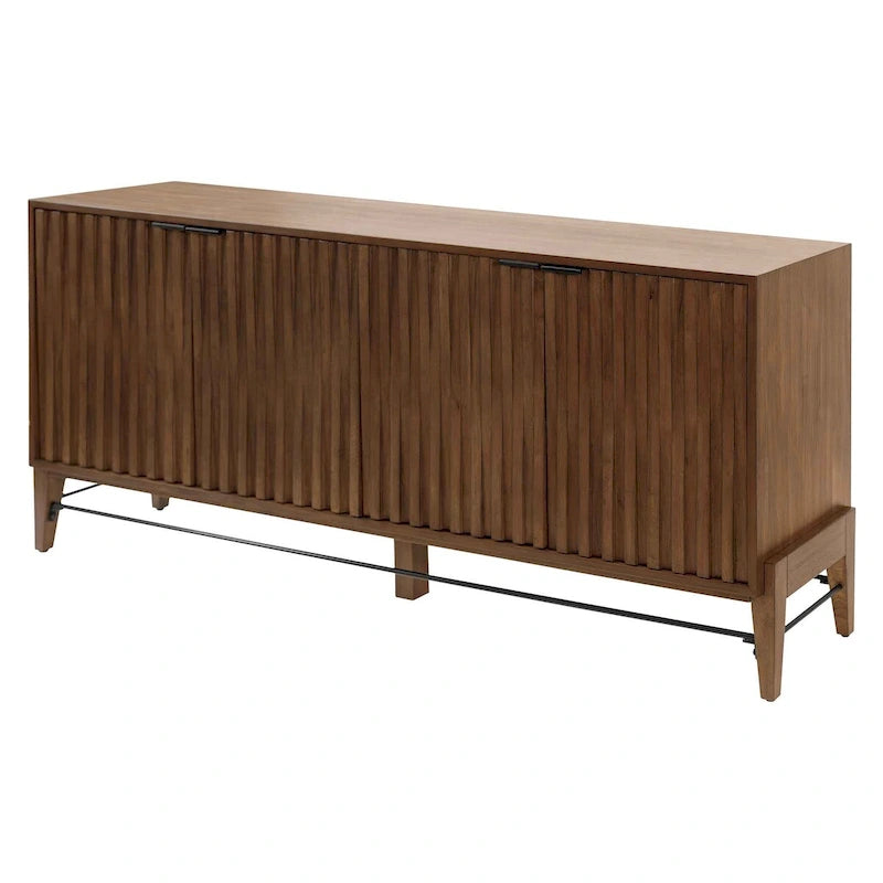 Mid-Century-Modern-Konsole/Anrichte, Bürokonsole, Akzent-Anrichte, Braun