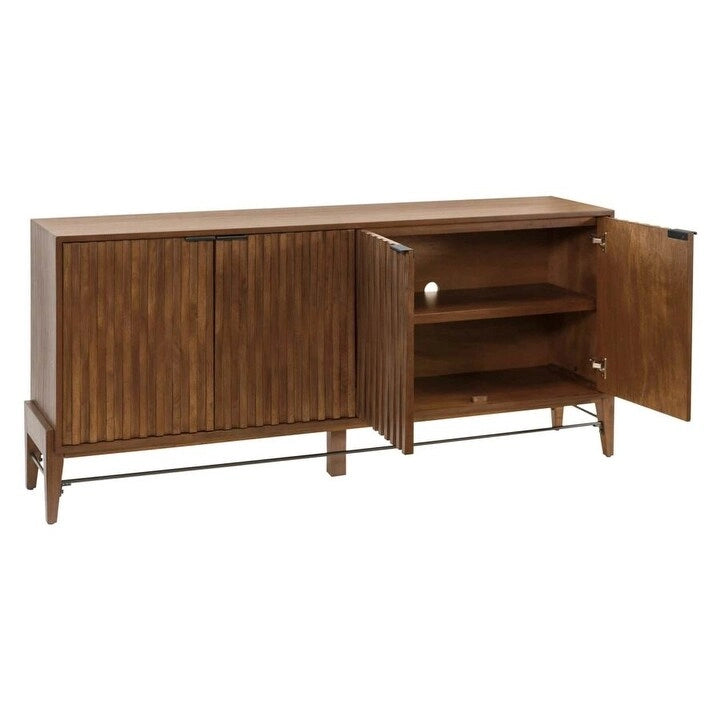 Mid-Century-Modern-Konsole/Anrichte, Bürokonsole, Akzent-Anrichte, Braun