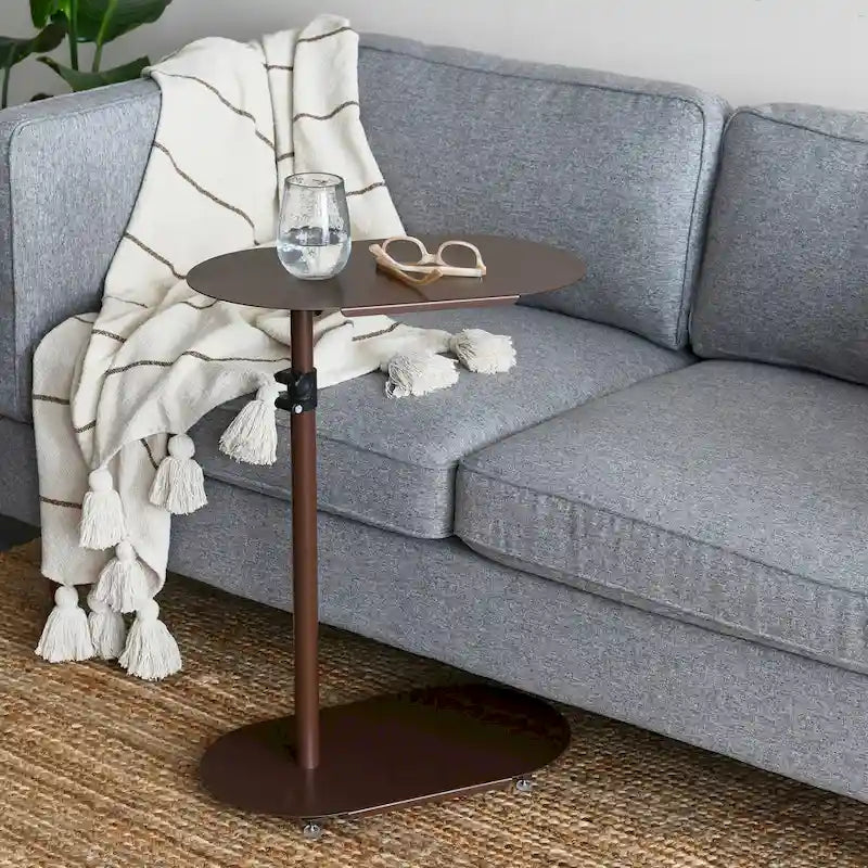 Table d’appoint moderne réglable en forme de C – 20.0L x 11.0W x 32.0H