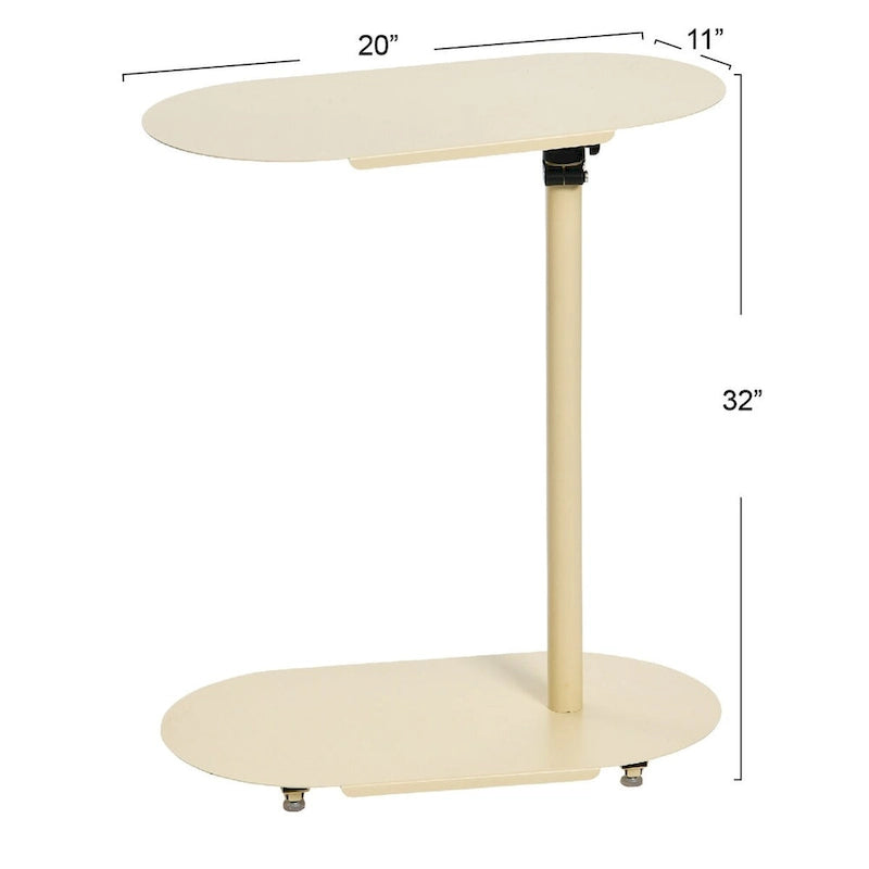 Table d’appoint moderne réglable en forme de C – 20.0L x 11.0W x 32.0H