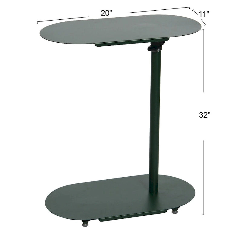 Table d’appoint moderne réglable en forme de C – 20.0L x 11.0W x 32.0H
