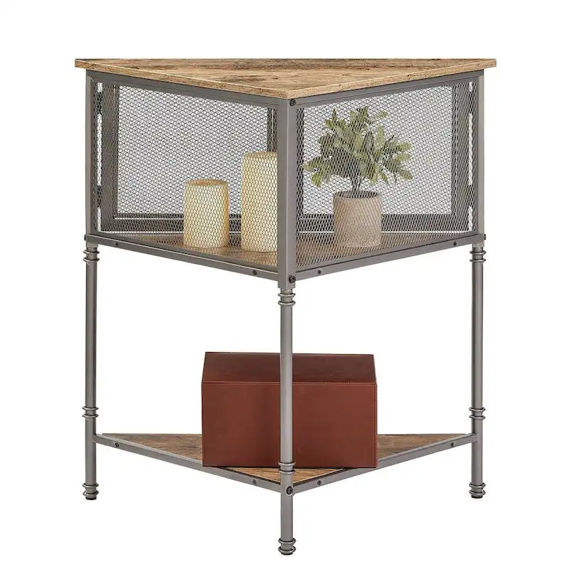 Table d’angle Javlergo avec tiroir et étagère de rangement – 19.92 x 19.92 x 29.29