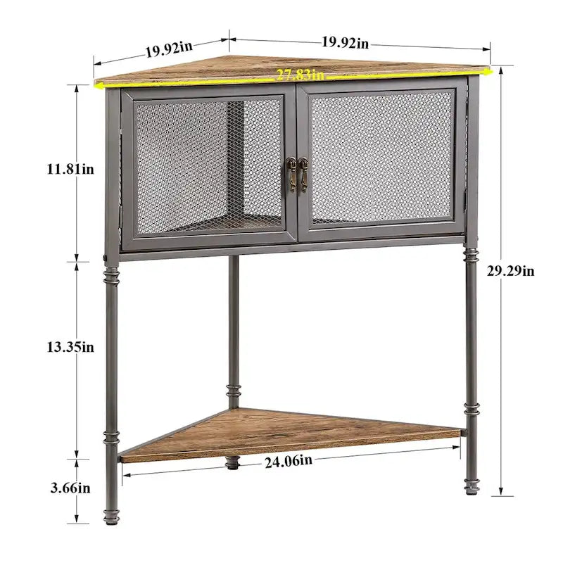 Table d’angle Javlergo avec tiroir et étagère de rangement – 19.92 x 19.92 x 29.29
