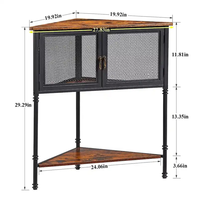 Table d’angle Javlergo avec tiroir et étagère de rangement – 19.92 x 19.92 x 29.29