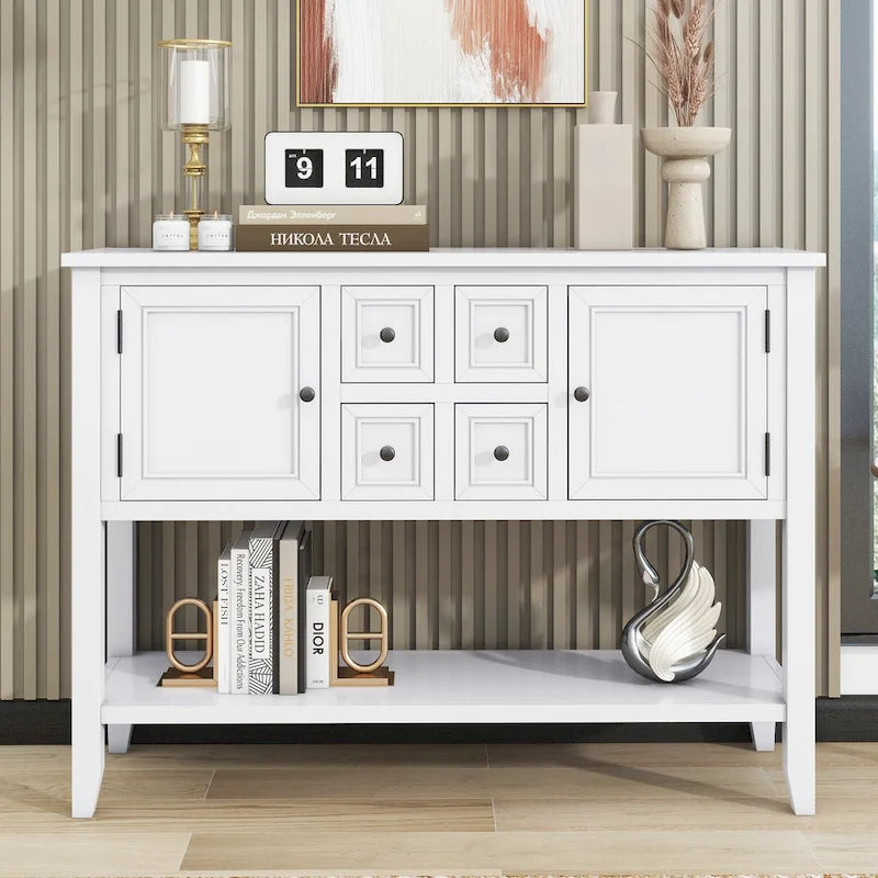 Vintage Buffet Sideboard Console Table with Bottom Shelf