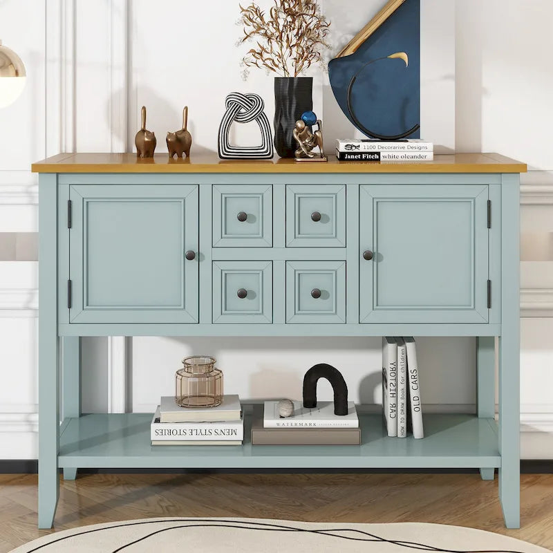 Vintage Buffet Sideboard Console Table with Bottom Shelf