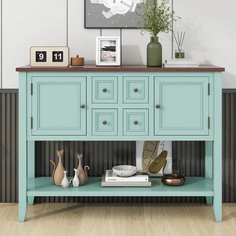 Vintage Buffet Sideboard Console Table with Bottom Shelf