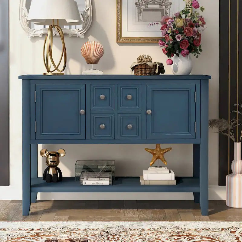 Vintage Buffet Sideboard Console Table with Bottom Shelf