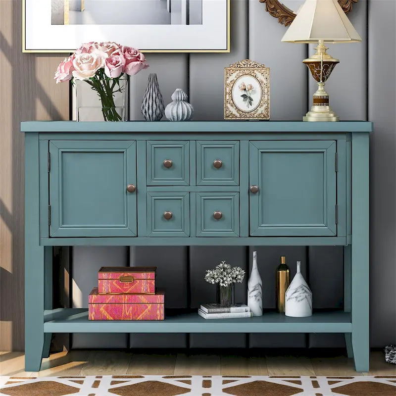 Vintage Buffet Sideboard Console Table with Bottom Shelf