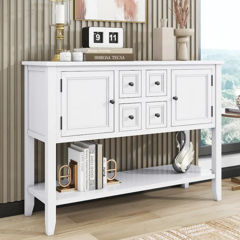 Vintage Buffet Sideboard Console Table with Bottom Shelf