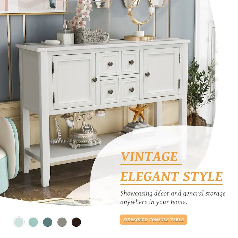 Vintage Buffet Sideboard Console Table with Bottom Shelf