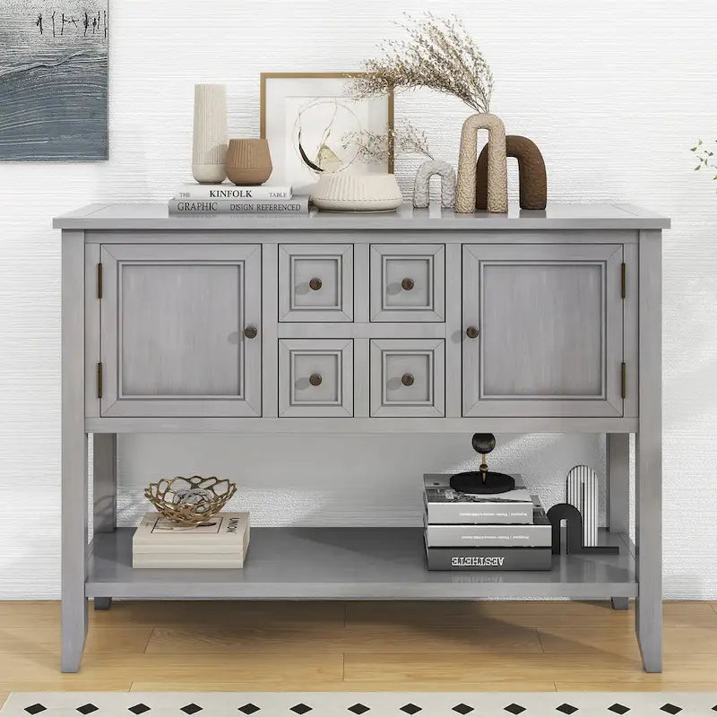 Vintage Buffet Sideboard Console Table with Bottom Shelf